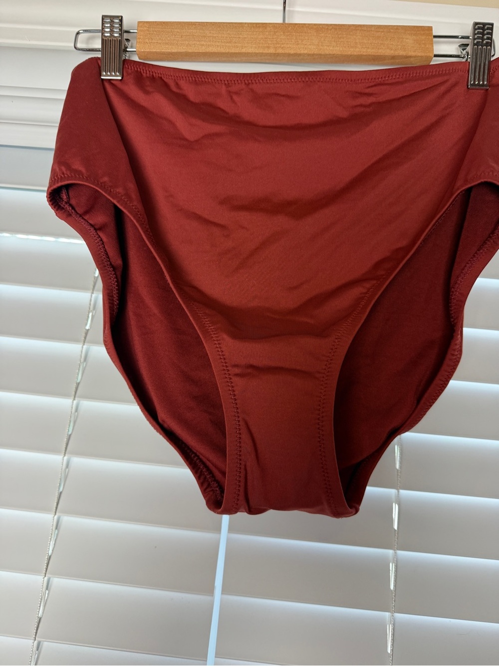 Proenza Schouler High-Waist Bikini Bottom in Rust Red with Bandeau Top